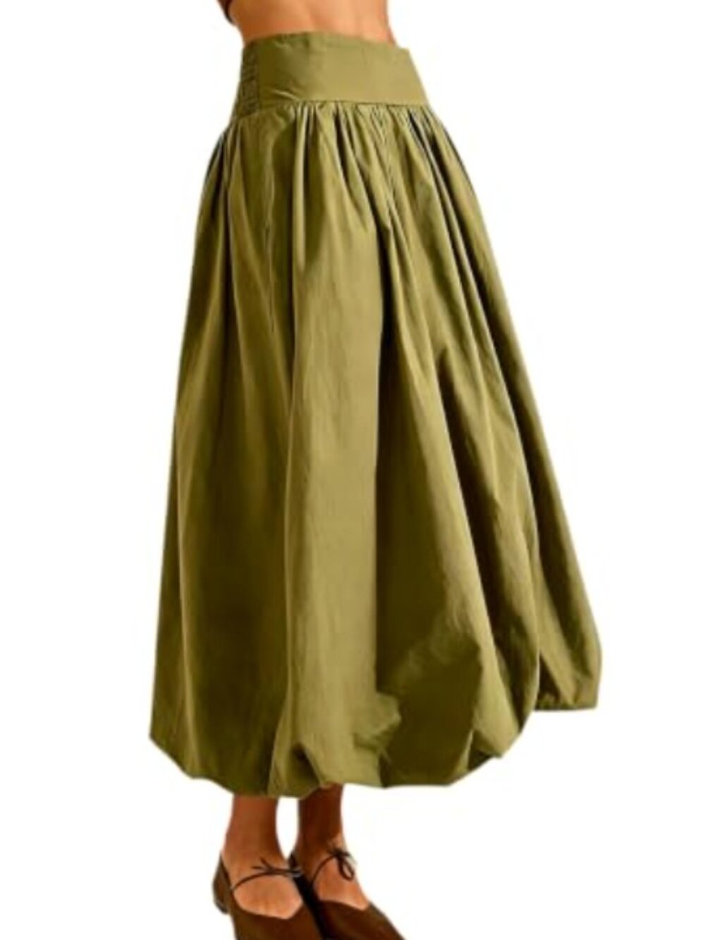 Amazon Women Y2k Bubble Maxi Skirt Low Elastic Waist Long Skirt Summer